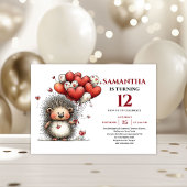 Joyful whimsical animals art kids birthday invite 招待状