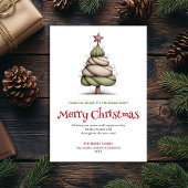 Joyful Whimsical Christmas Tree Minimalist Card シーズンカード