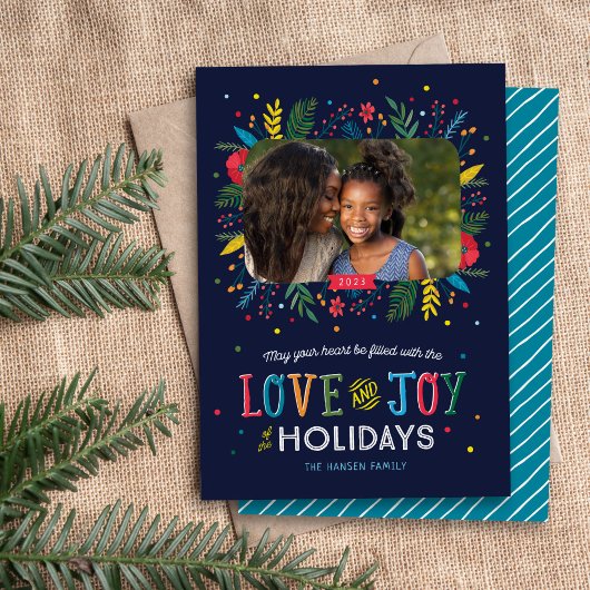 Joyful Whimsy Holiday Photo Card シーズンカード