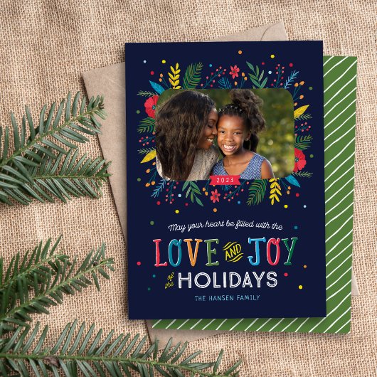 Joyful Whimsy Holiday Photo Card シーズンカード