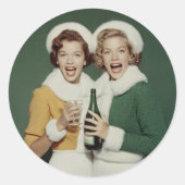 Joyful Winter Champagne Celebration ラウンドシール (正面)