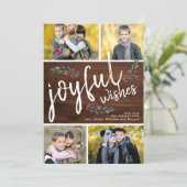 Joyful Wishダークウッドクリスマス4フォトコラージュ シーズンカード (スタンド正面)