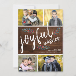 Joyful Wishダークウッドクリスマス4フォトコラージュ シーズンカード