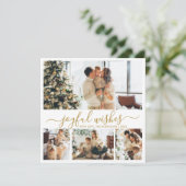 Joyful Wishesスクリプト4 Photo Collageクリスマス シーズンカード (スタンド正面)