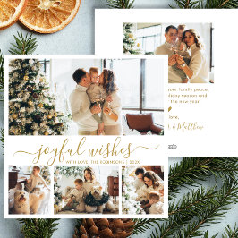 Joyful Wishesスクリプト4 Photo Collageクリスマス シーズンカード