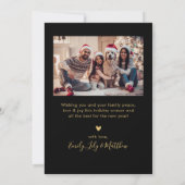 Joyful Wishesスクリプト5フォトコラージクリスマス シーズンカード (裏面)