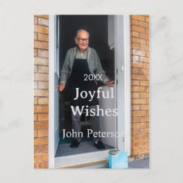 Joyful wishes add name photo man holidays year sim シーズンポストカード