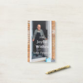 Joyful wishes add name photo man holidays year sim ポストイット (デスク上)