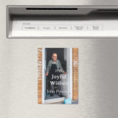 Joyful wishes add name photo man holidays year sim マグネット (インサイチュ (食洗機))