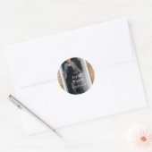 Joyful wishes add name photo man holidays year sim ラウンドシール (封筒)