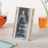 Joyful wishes add name photo man holidays year sim 台座サイン (インサイチュ)