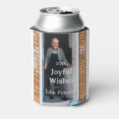 Joyful wishes add name photo man holidays year sim 缶クーラー (缶裏面)
