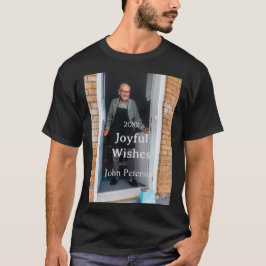 Joyful wishes add name photo man holidays year sim tシャツ