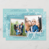 Joyful Wishes Christmas 数々の Photo Collage シーズンカード (正面/裏面)