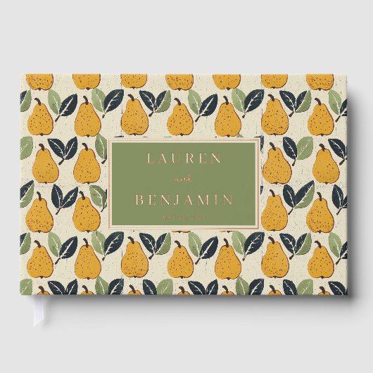 Joyful Yellow Botanical Pear Motive ゲストブック (正面)