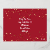 Joyful, Your Photo, Name & Message金ゴールド 箔シーズンポストカード (裏面)