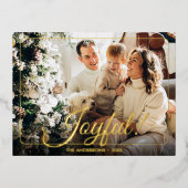 Joyful, Your Photo, Name & Message金ゴールド 箔シーズンポストカード (正面)
