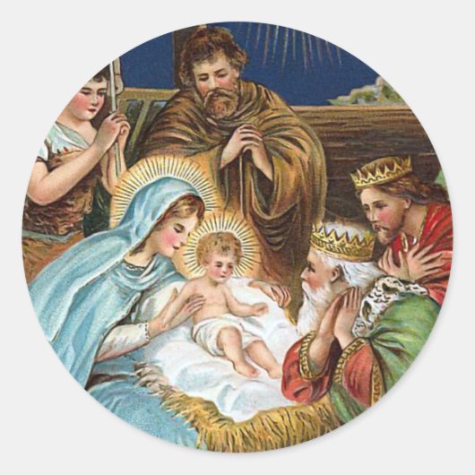 「Joyful Yuletide」ヴィンテージクリスマス ラウンドシール (正面)