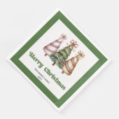Joyfuls Christmas Tree Leopard Print Dinner Napkin (コーナー)