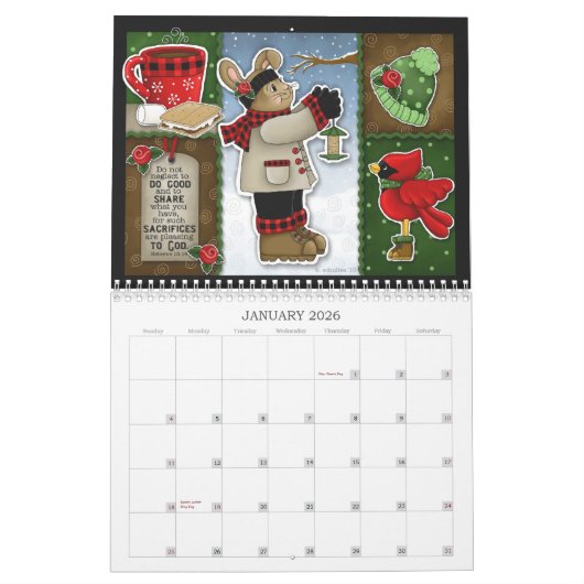 "Joyous Blessings & Inspiration" 2026 Calendar カレンダー (1月 2026)