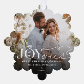 Joyous Diamond Ring Monogram Classic Wedding  オーナメントカード (正面)