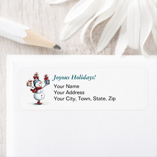 Joyous Holiday! Personalized Return Address Labels ラベル (インサイチュ)