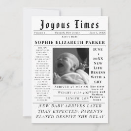 Joyous Newborn Times Birth 案内状