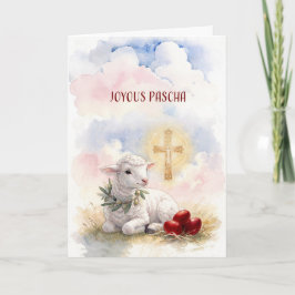 Joyous Pascha Lamb, Red Eggs and Cross カード