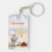Joyous Pascha Lamb, Red Eggs and Cross キーホルダー (裏面)