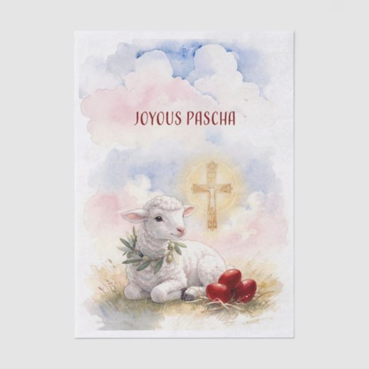 Joyous Pascha Lamb, Red Eggs and Cross 薄葉紙 (正面)