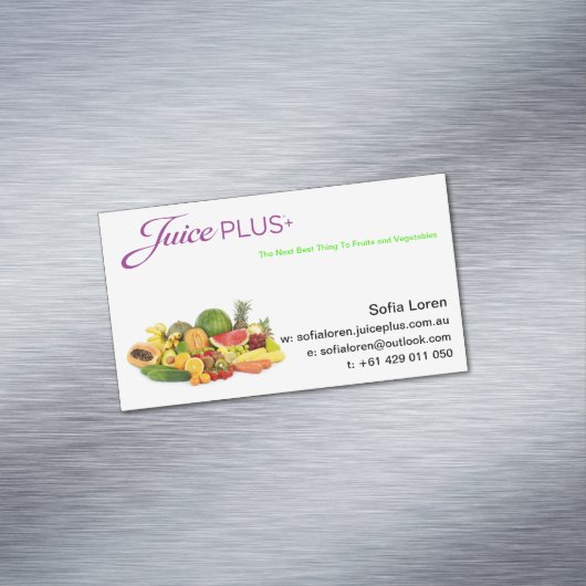 JP+ 磁石の新鮮な果物の紫色のロゴ(カスタマイズ) マグネット名刺 (インサイチュ)