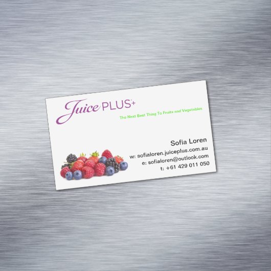 JP+ 磁石の果実の紫色のロゴ(カスタマイズ) マグネット名刺 (インサイチュ)