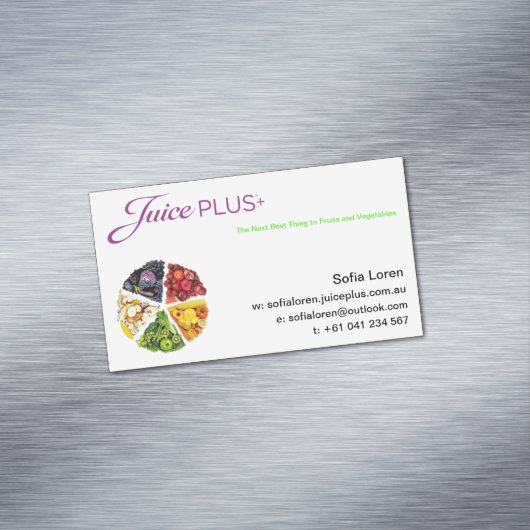 JP+ 磁石の野菜パイ紫色のロゴ(カスタマイズ) マグネット名刺 (インサイチュ)