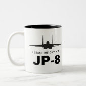 JP-8強大なワシF-15のマグとの日始めて下さい ツートーンマグカップ (左)