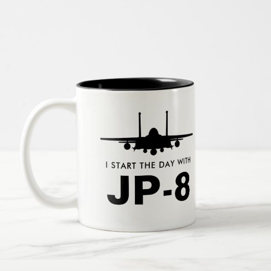 JP-8殴打のワシのマグとの日始めて下さい ツートーンマグカップ (左)