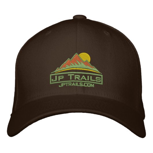 Jp Trails Hat Khakkiロゴ 刺繍入りキャップ (正面)