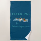 j'peux pas j'ai natation synchronisée ビーチタオル (正面)
