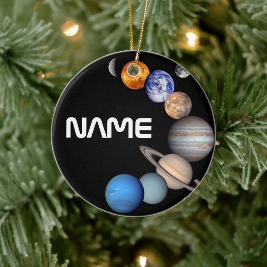 JPL写真 太陽系のモンタージュ - 名前をカスタマイズ セラミックオーナメント (ツリー)