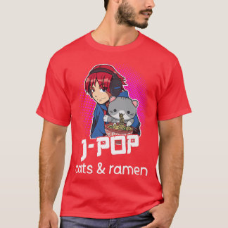 JPop猫好きラーメン愛好家アニメミ日本のスポップ・アートの Tシャツ