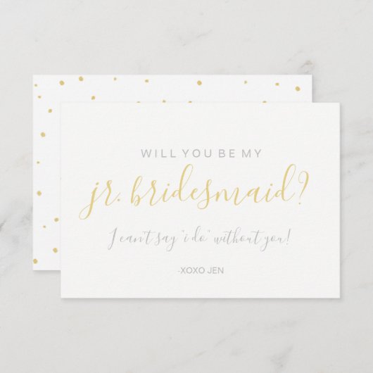 Jr.Briedsmdカードになるか-金ゴールドドット白 招待状 (正面/裏面)