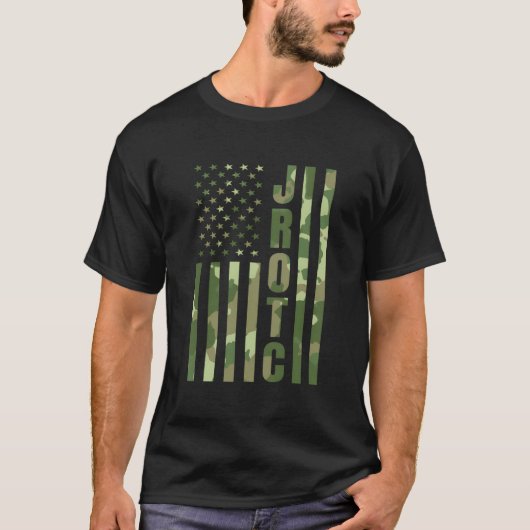 JROTCカデット アメリカ合衆国 カモフラージュ Tシャツ (正面)