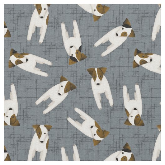 JRTジャックラッセル犬のクロス石板任意の色 ファブリック (クローズアップ)