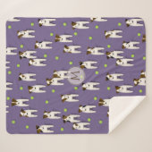 JRT PRTテリア犬のテニスボールのパターン紫 シェルパブランケット (正面(横))