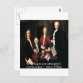 JSバッハのグラフィックおもしろい&コーヒー引用文ギフト&カード ポストカード (正面/裏面)