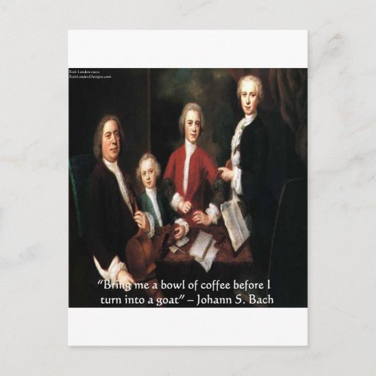 JSバッハのグラフィックおもしろい&コーヒー引用文ギフト&カード ポストカード (正面)