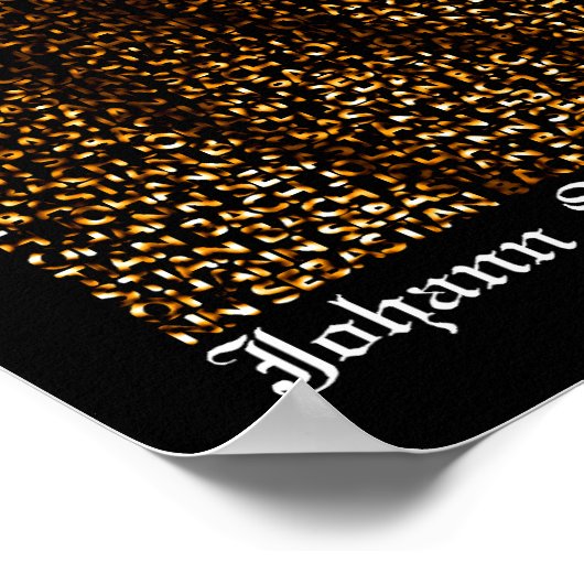 JSバッハ文字ポートレート ポスター (角)