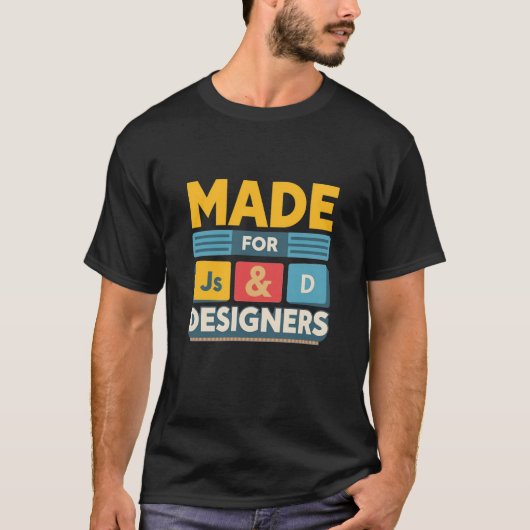 JS開発者とグラフィックデザイナーのためのレトロデザイン Tシャツ (正面)