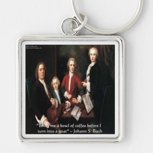 JS Bach Graphic & Funny Coffee Quote Gifts & Cards キーホルダー (正面)