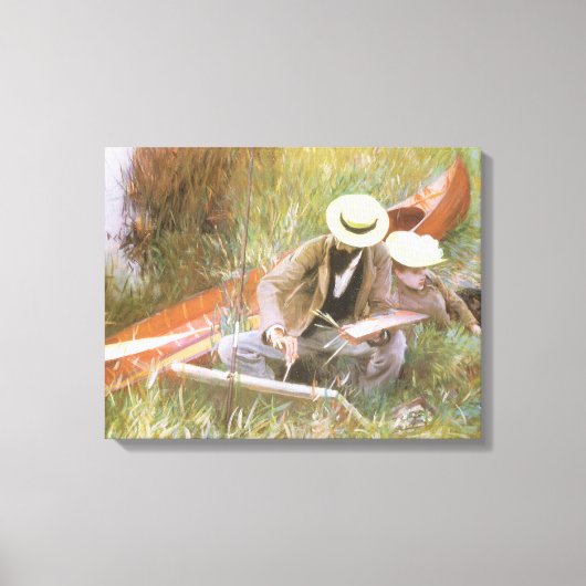 JS Sargentによる妻とのスケッチについて キャンバスプリント (正面)