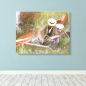 JS Sargentによる妻とのスケッチについて キャンバスプリント (インサイチュ (ウッドフロア))